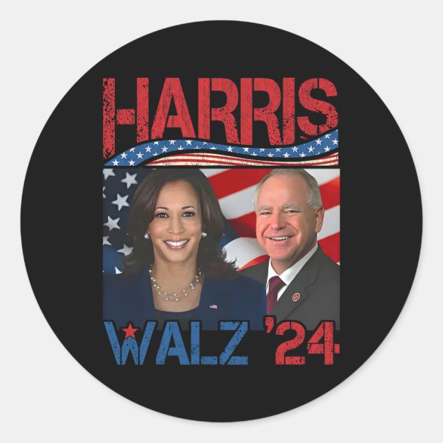 Adesivo Harris Tim Walz Waltz 3 (Frente)