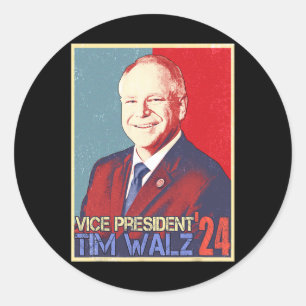 Adesivo Harris Vice-presidente Tim Walz Waltz Eleição 2024