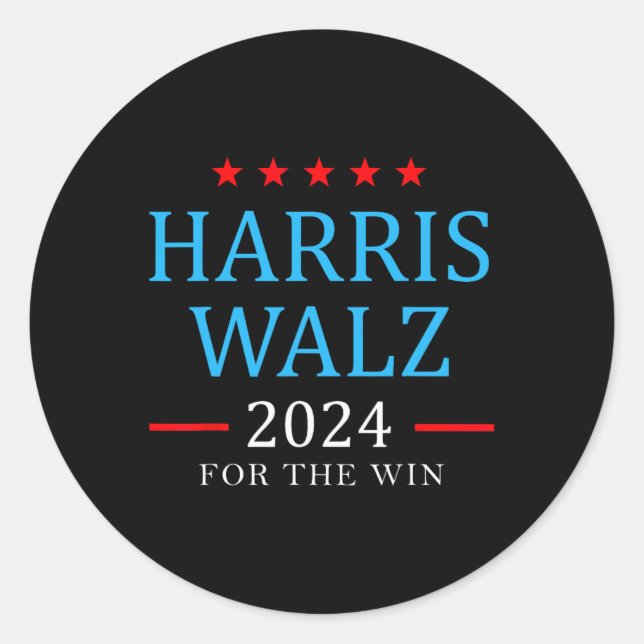 Adesivo Harris W 2024 Para A Campanha Win Kamala (Frente)