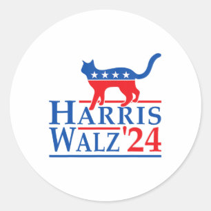 Adesivo Harris Waltz 2024 Engraçada Eleição De Gato Kamala