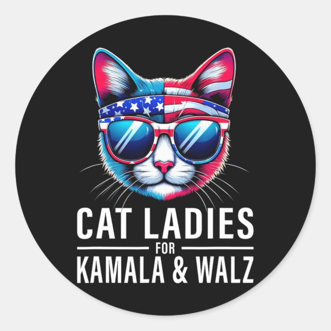 Adesivo Harris Waltz Cat Lady Harris Waltz 2024 Kamala Har (Frente)