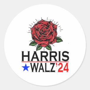 Adesivo Harris Waltz Vote Kamala Flor 2024