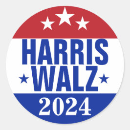 Adesivo Harris Walz 2024 Campaign Red Blue