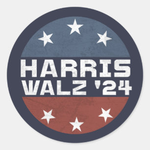 Adesivo Harris Walz 2024 Campaign USA Flag