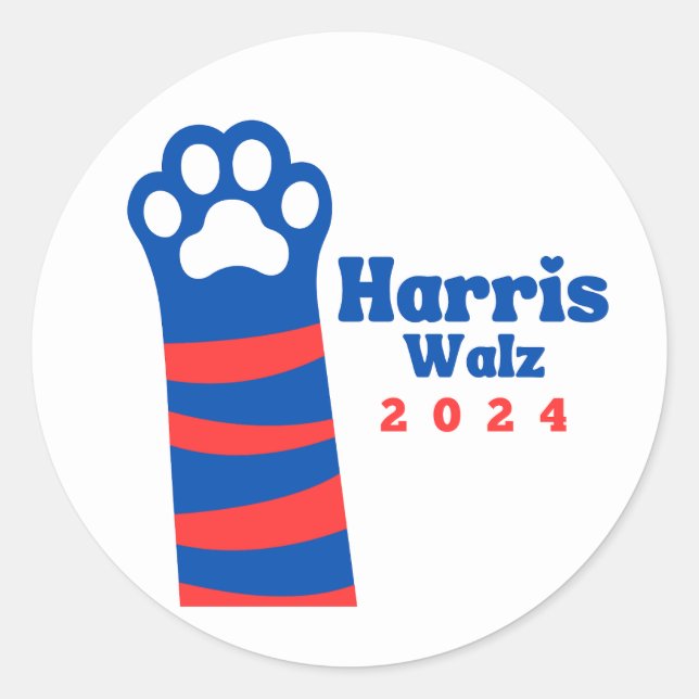 Adesivo Harris Walz 2024 Cat Ladies Democrat Election (Frente)