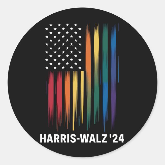 Adesivo Harris Walz 2024 Eleição Kamala Tim Waltz LGBT (Frente)