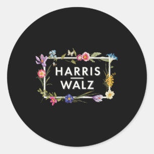 Adesivo Harris Walz 2024 Floral Flowers Harris Waltz 2024