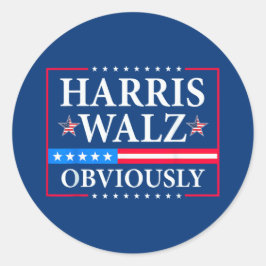 Adesivo Harris Walz 2024 Obviamente