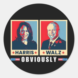 Adesivo Harris Walz 2024 Obviamente