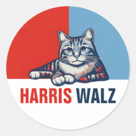 Adesivo Harris Walz 2024 Obviamente Blue Cat