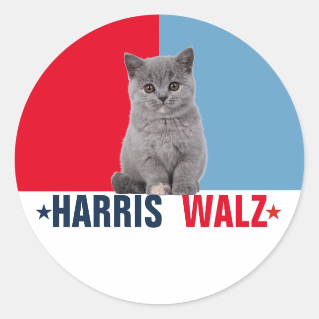 Adesivo Harris Walz 2024 Obviamente Vermelho Azul (Frente)