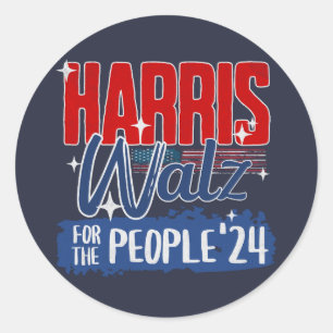 Adesivo Harris Walz 2024 Para o Povo Eleição Democrata