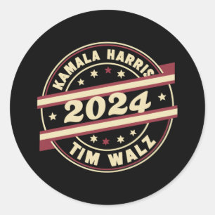 Adesivo Harris Walz 2024 para Presidente Patriótica Kamala