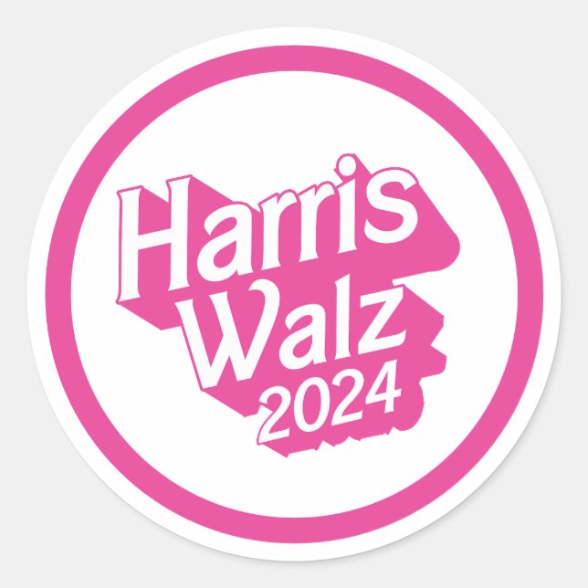 Adesivo Harris Walz 2024 rosa (Frente)
