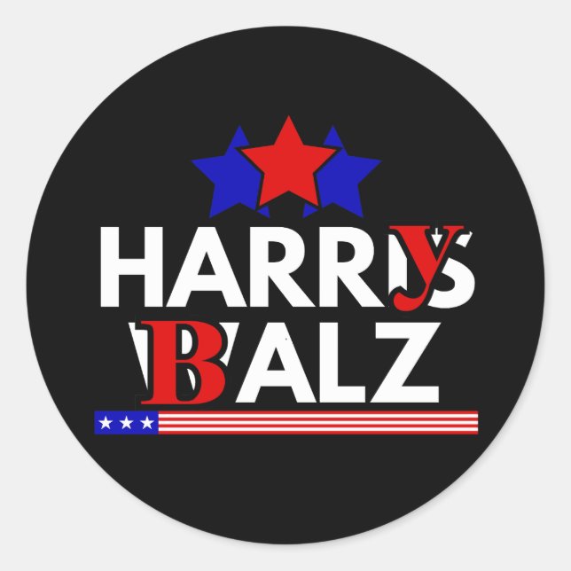 Adesivo Harris Walz 24 Harry Balz 2024 Meme Democratic (Frente)