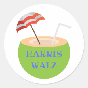 Adesivo Harris Walz Cocnut Drink Sticker