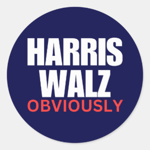 Adesivo Harris Walz OBVIAMENTE   Harris Walz 2024 Obviamen