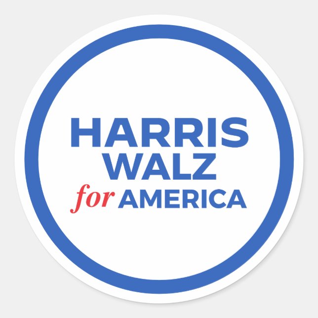Adesivo Harris Walz para a América 2024 (Frente)