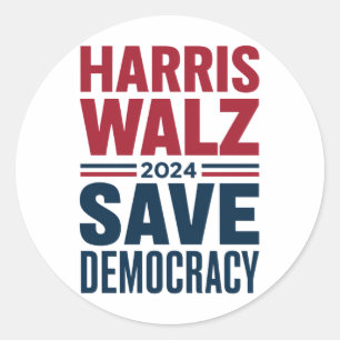 Adesivo Harris Walz Salva a Democracia
