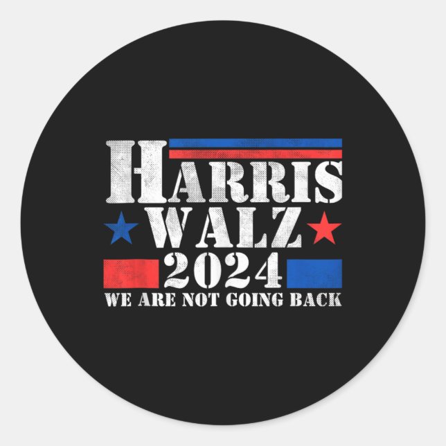 Adesivo Harris Walz Waltz 2024 Não Vamos Voltar Ao Tanque (Frente)