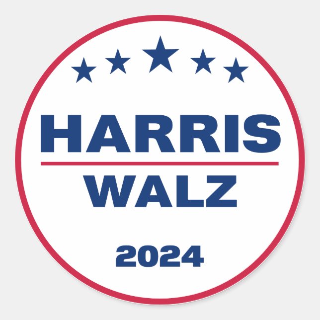 Adesivo Harris Wlaz 2024 Kamala Harris Tim Walz Eleição (Frente)