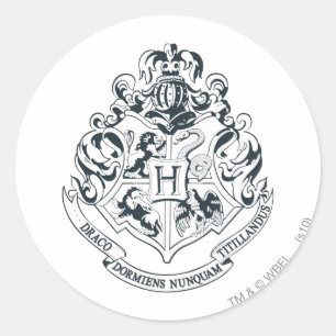 Adesivo Harry Potter  Hogwarts Crest - Preto e Branco