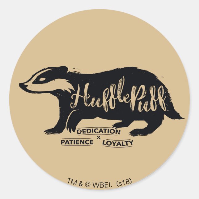 Adesivo Harry Potter| HUFFLEPUFF™ Tipografia Silhueta (Frente)