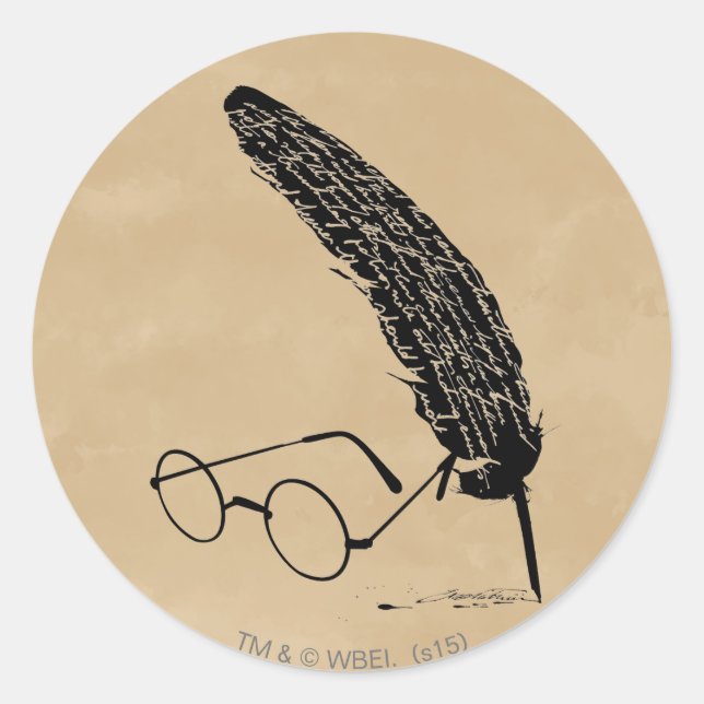 Adesivo Harry Potter | Óculos e Pena (Frente)