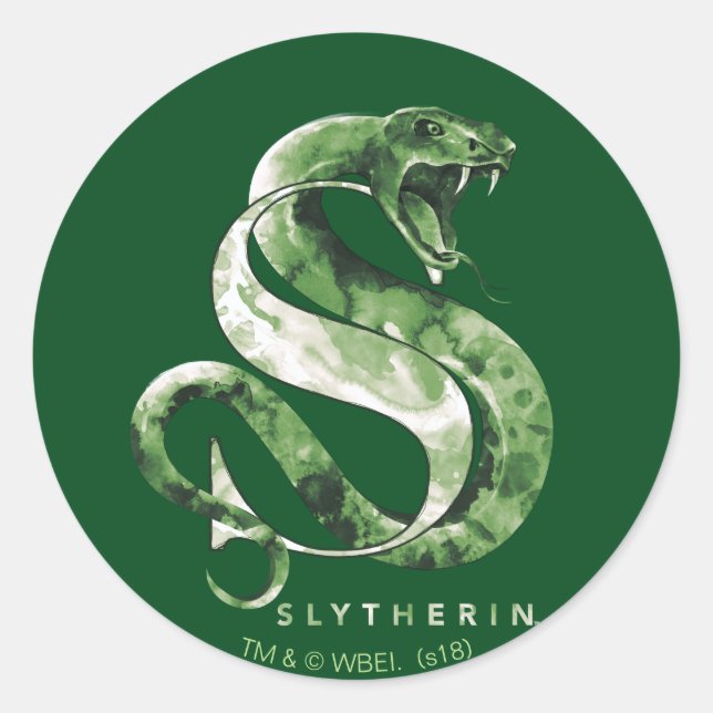 Adesivo Harry Potter | SLYTHERIN™ Cobra Aquarela (Frente)