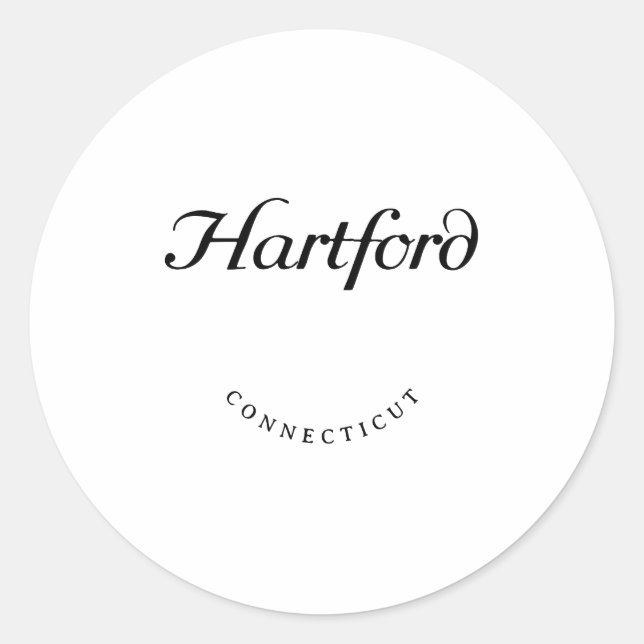 Adesivo Hartford Connecticut Black Font (Frente)
