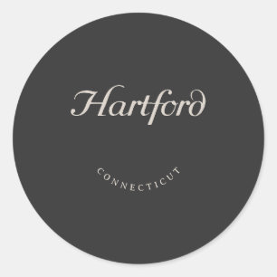 Adesivo Hartford Connecticut White Font