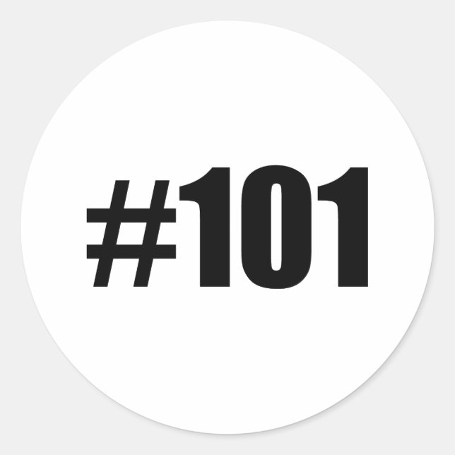 Adesivo hashtag 101 - #101 (Frente)