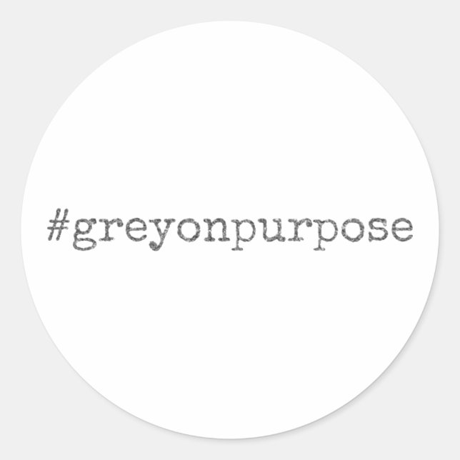 Adesivo Hashtag Cinza na Glitter Prateada Propósito (Frente)