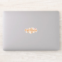 Adesivo Hashtag Girl Boss Caligrafia estética