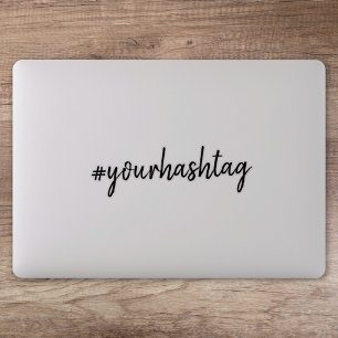 Adesivo Hashtag #   Laptop moderno de mídia social minima