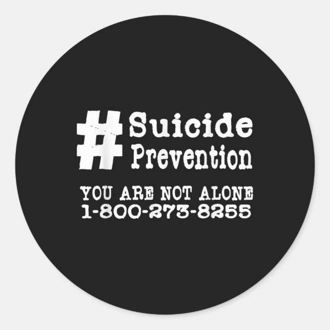 Adesivo Hashtag Suicida - Saúde Mental (Frente)