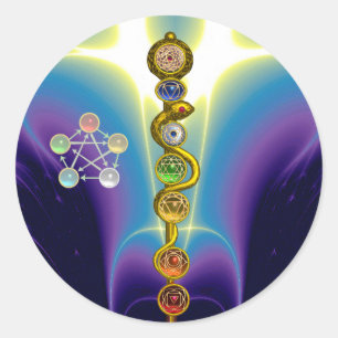 ADESIVO HASTE DE ASCLEPIUS 7 CHAKRAS, IOGA, ENERGIA