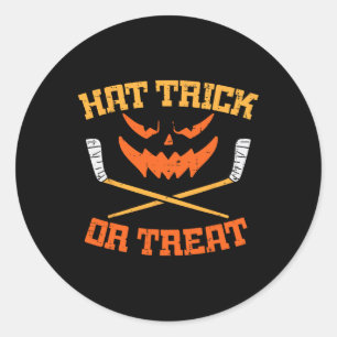 Adesivo Hat Trick Ou Truque Hóquei No Gelo Halloween Menin