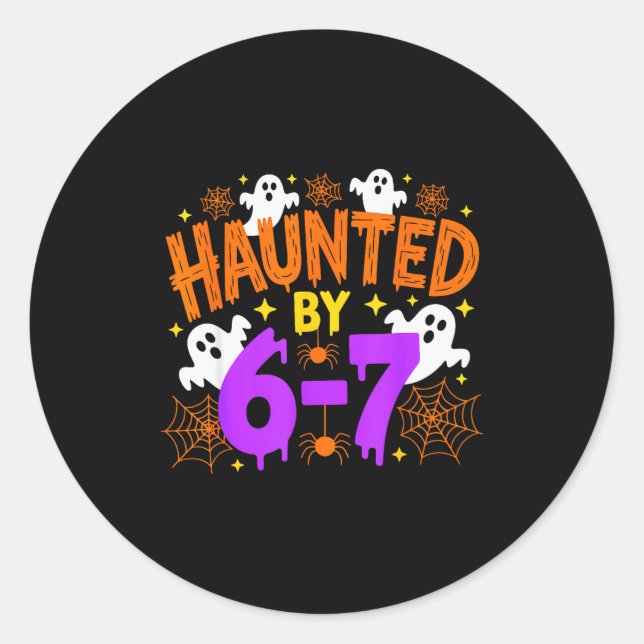 Adesivo Haunted By 67 Funny Six Seven Meme Halloween Costu (Frente)