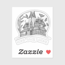Adesivo Haunted House and Bats Halloween 