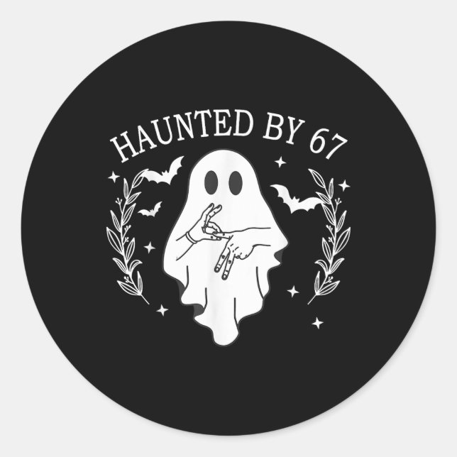 Adesivo Haunted Six Seven 6 7 Meme 67 Skeleton Hand Hallow (Frente)
