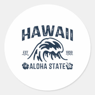 Adesivo Havaí Antigo Estado Aloha Onda Surf Praia Havaiana