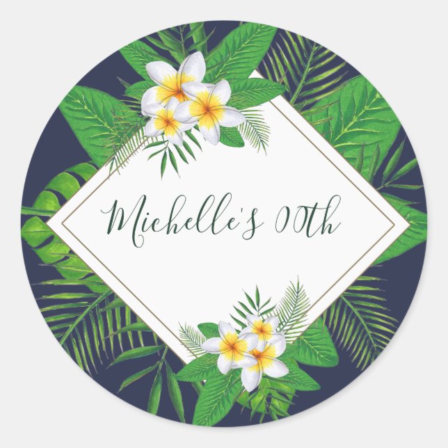 Adesivo Havaiana Aloha Luau Festa de aniversário (Frente)