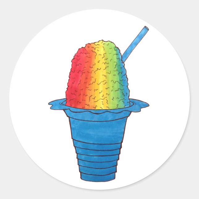 Adesivo Havaiano Rainbow Shave Ice Frozen Dessert Hawaii (Frente)