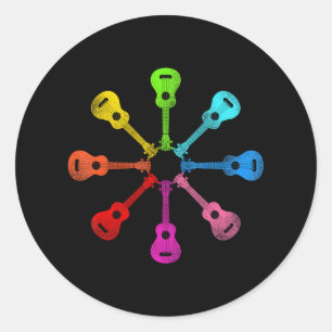 Adesivo Havaiano Ukulele Uke Rainbow Ukulele