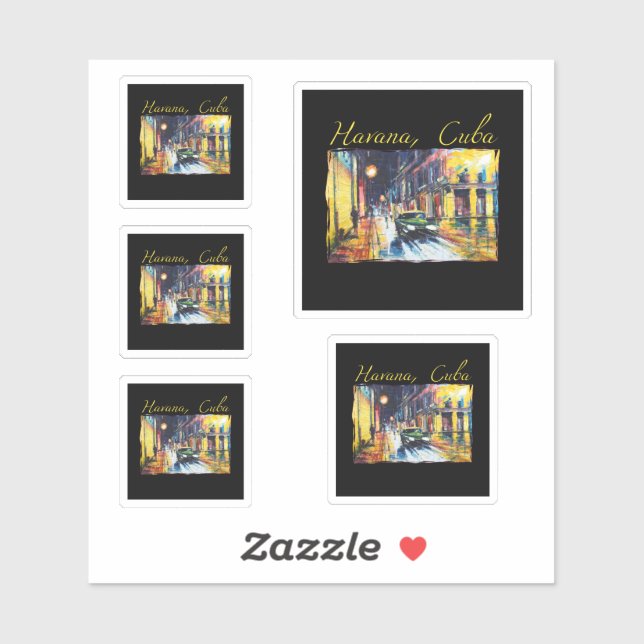 Adesivo Havana Cuba - Cena Noturna de Habana Vieja (Folha)