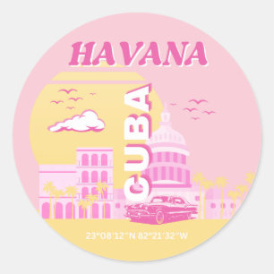 Adesivo Havana Cuba - Pink Preppy Art