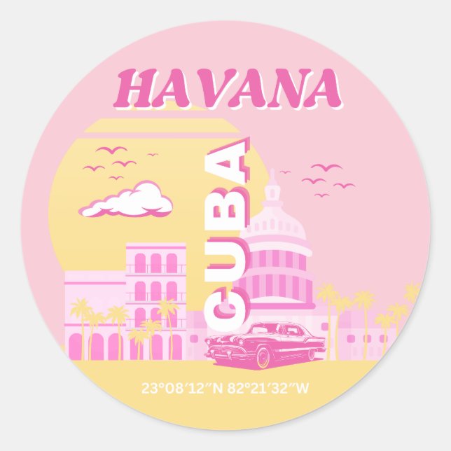 Adesivo Havana Cuba - Pink Preppy Art (Frente)