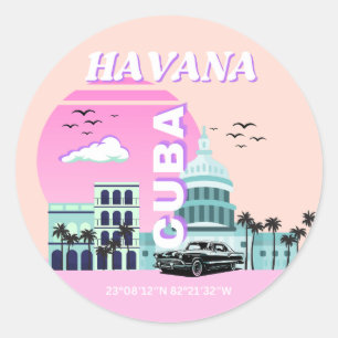 Adesivo Havana Cuba Pink Viagem Art