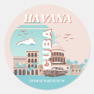 Adesivo Havana Cuba Retro Viagem Art